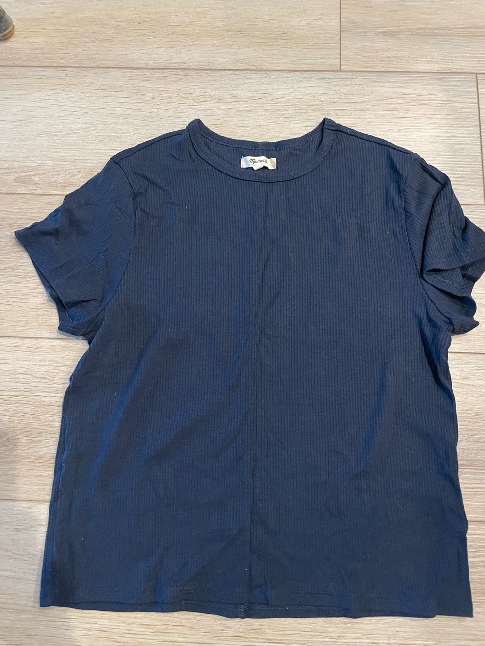 Women’s Madewell Navy Ribbed Crew Tee size XL